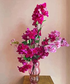 Pink Purple Bougainvillea Vase paint by number