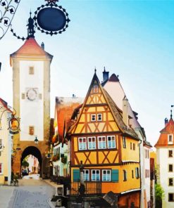 Plonlein Rothenburg Ob Der Tauber Town paint by number