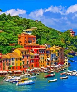 Portofino Harbour paint by numbers