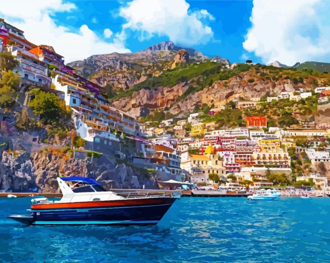 Positano Italy Seascape paint by numbers