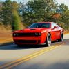 Red Dodge Challenger Hellcat paint by number