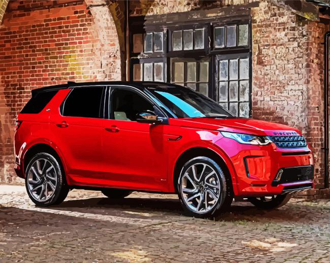Red Land Rover paint by number
