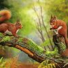 Red Squirrels Animal paint by numbers