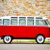 Red Volkswagen Combi paint by number