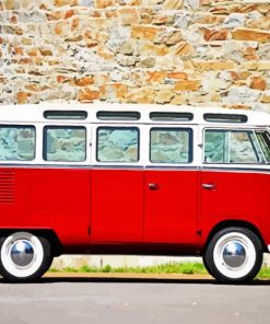 Red Volkswagen Combi paint by number