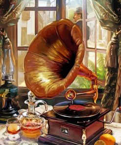 Retro Gramophone paint by numbers