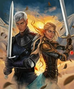 Rowan And Aelin Throne Of Glass paint by number