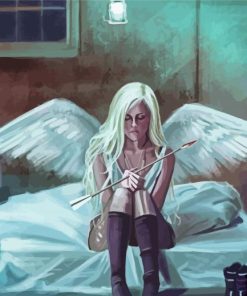 Sad Angel Girl paint by number