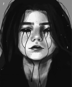 Sad Depressed girl paint by number