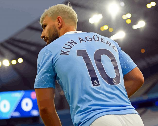 Sergio Agüero In The Stadium paint by numbers