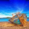 Shipwreck In The Beach paint by numbers