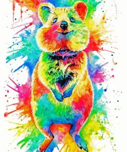 Splatter Quokka Animal paint by numbers