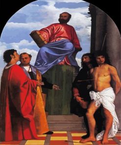 St Mark Enthroned By Tiziano paint by number