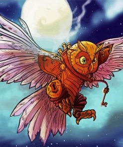 Steampunk Owl Flying paint by numbers