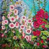 Summer Hollyhocks paint by number