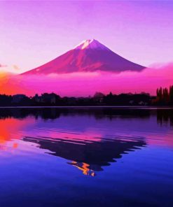 Sunset At Mt Fuji paint by number