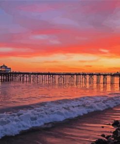 Sunset Malibu Beach Seascape paint by numbers