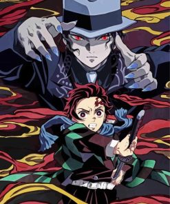 Kimetsu No Yaiba Tanjiro Kamado And Muzan Ainme paint by numbers