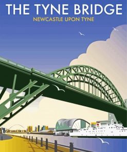 Tyne Bridge Newcastle poster paint by numbers