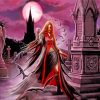 Vampire Witch In Cemetery paint by number