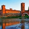 Verona Castelvecchio Bridge paint by number