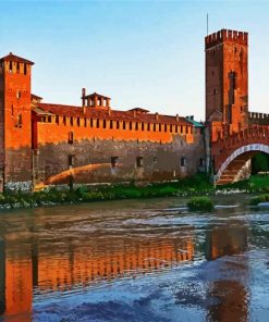 Verona Castelvecchio Bridge paint by number