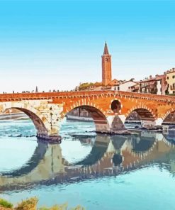 Verona Italy Ponte Pietra paint by numbers