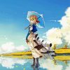 Violet Evergarden Holding Umbrella paint by numbers