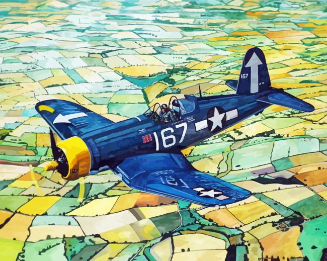 Vought F4U Corsair Fighter Aircaft paint by numbers