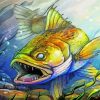 Walleye Fish Art paint by number