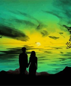 Romantic Couple At Night paint by numbers