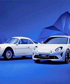 White Alpine Cars paint by number