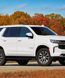 White Chevrolet Tahoe paint by number