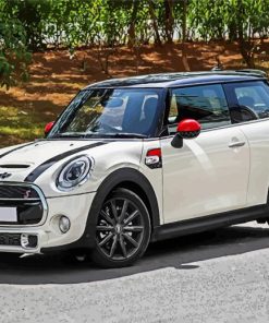 White Mini Cooper paint by number