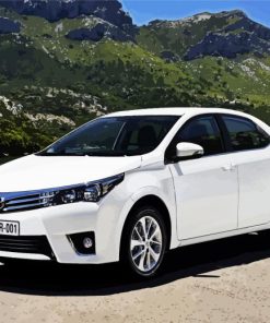 White Toyota Car paint by number(