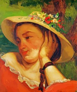 Woman In Straw Hat Art paint by numbers