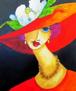 Woman In Sunhat Art paint by number