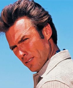 Young Clint Eastwood paint by number