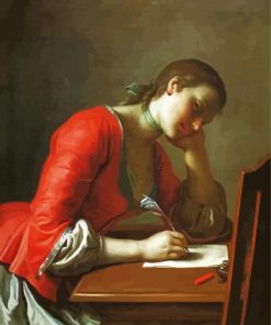 Young Woman Writing Letter paint by number