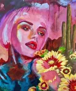 Abstract Lady And Flowers paint by numbers