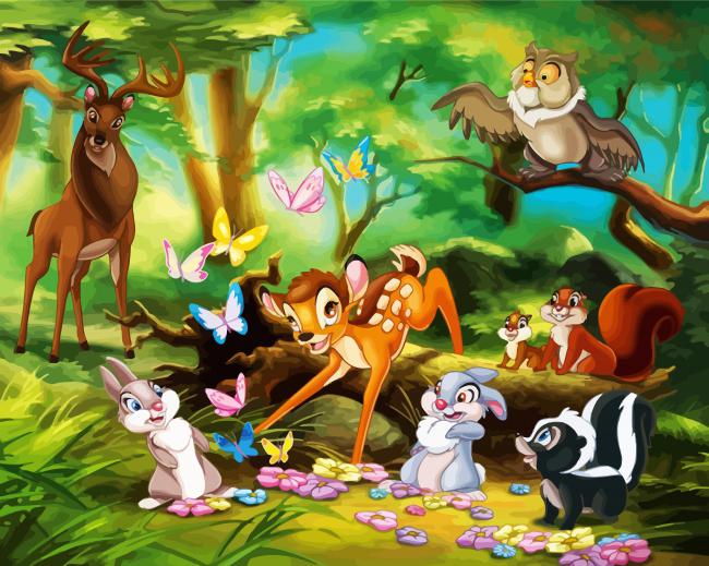 Aesthetic Bambi Disney paint by numbers