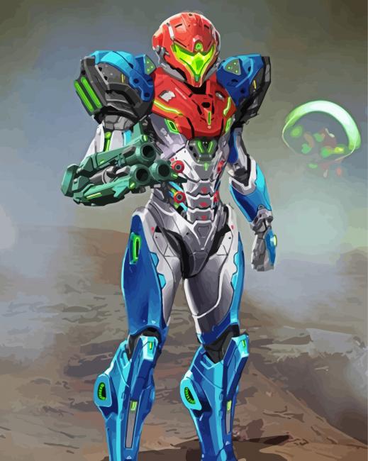 Samus Animation Character paint by numbers
