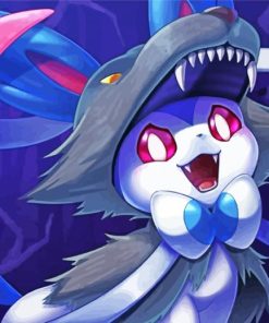 Sylveon Anime Art paint by numbers