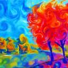 Aesthetic Abstract Landscape paint by numbers