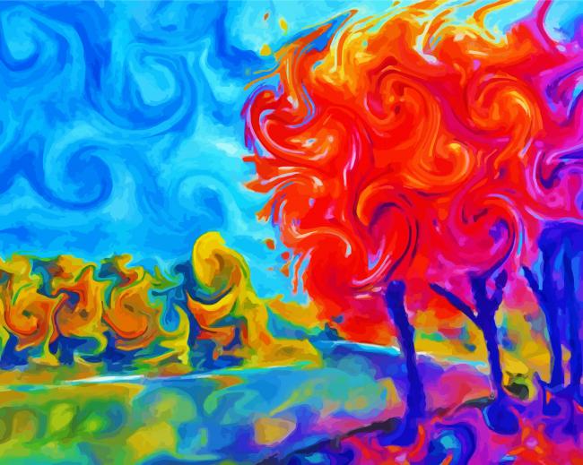 Aesthetic Abstract Landscape paint by numbers