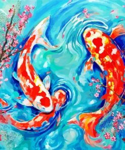 Aesthetic Koi Fish paint by number