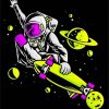 Astronauts Skateboarding paint by number