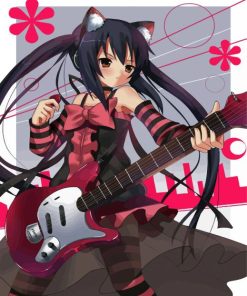 Azusa Nakano Playing Guitar paint by number