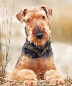 Beige Airedale Terrier paint by numbers