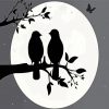 birds silhouette paint by numbers